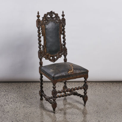 A Finely Carved Antique Side Chair