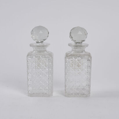 A Pair of Glass Decanters