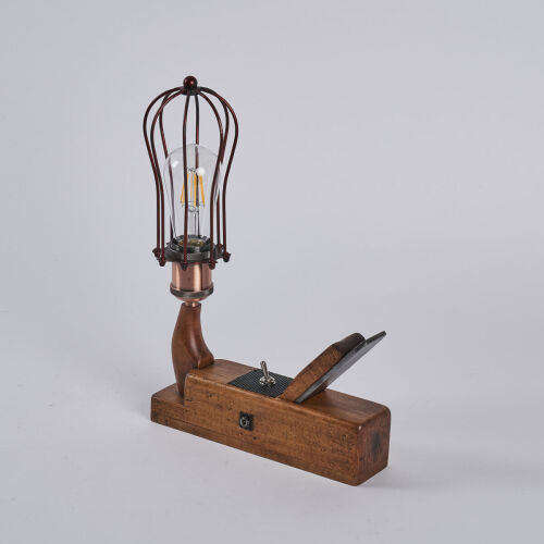 A Wooden Plane Artisan Lamp