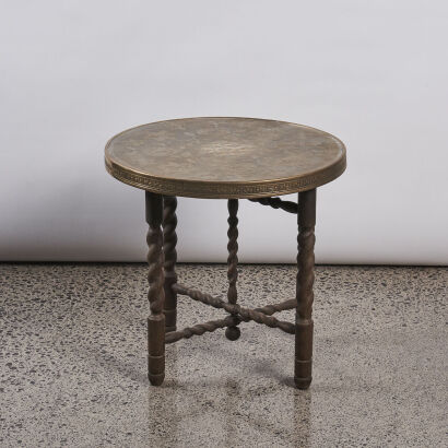 A Brass Topped Side Table