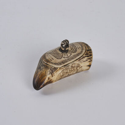 A Scrimshaw Whale Tooth Container