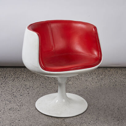 A Fibre Glass And Vinyl Egg Chair