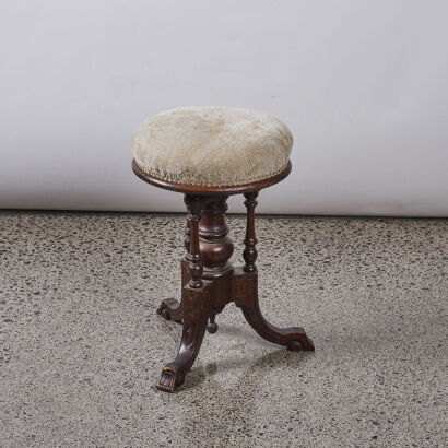 An Antique Piano Stool