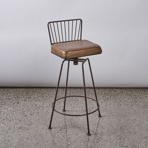 A Vinyl Swivel Bar Stool