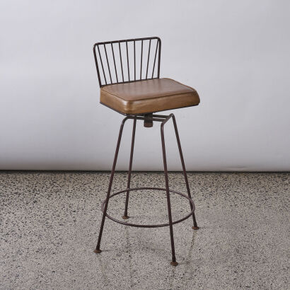 A Vinyl Swivel Bar Stool