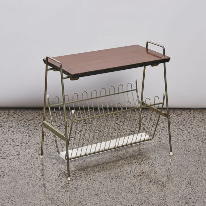 A Retro Side Table With Magazine Rack