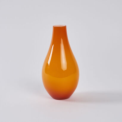 An Orange and White Cased Art Glass Vase