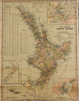 A C.M Banks Ltd Litho Double-Sided Map of New Zealand