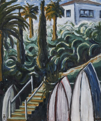 A Max Thomson Marine Parade Dingies 2007 Oil On Canvas