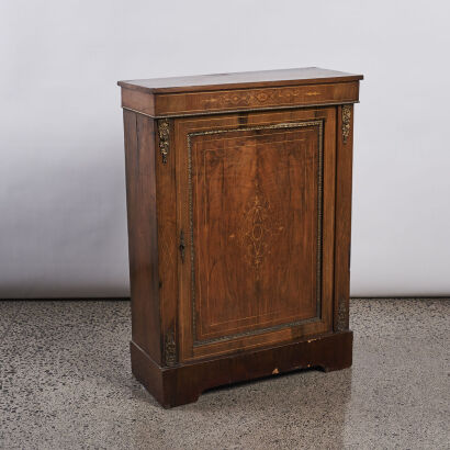 An Antique Walnut Inlaid Side Cabinet