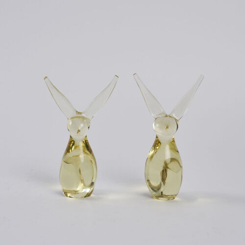 A Pair of Murano Glass Rabbits