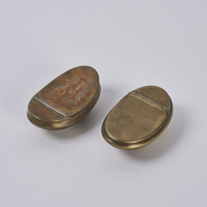 A Pair of Brass Snuff Boxes