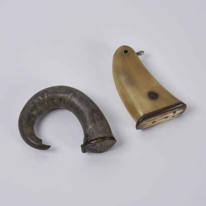 A Pair of 19th Century Horn Snuffs