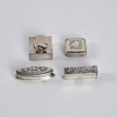 A Set of Four Sliver Trinket Containers