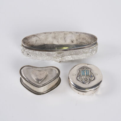 A Set of Three Sliver Trinket Containers