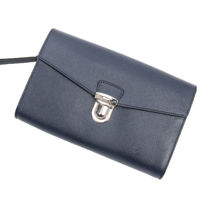 Prada Navy Saffiano Clutch