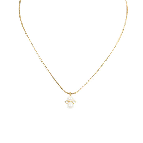 Christian Dior Faux Pearl Pendant Necklace