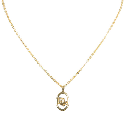 Christian Dior Logo Pendant Necklace