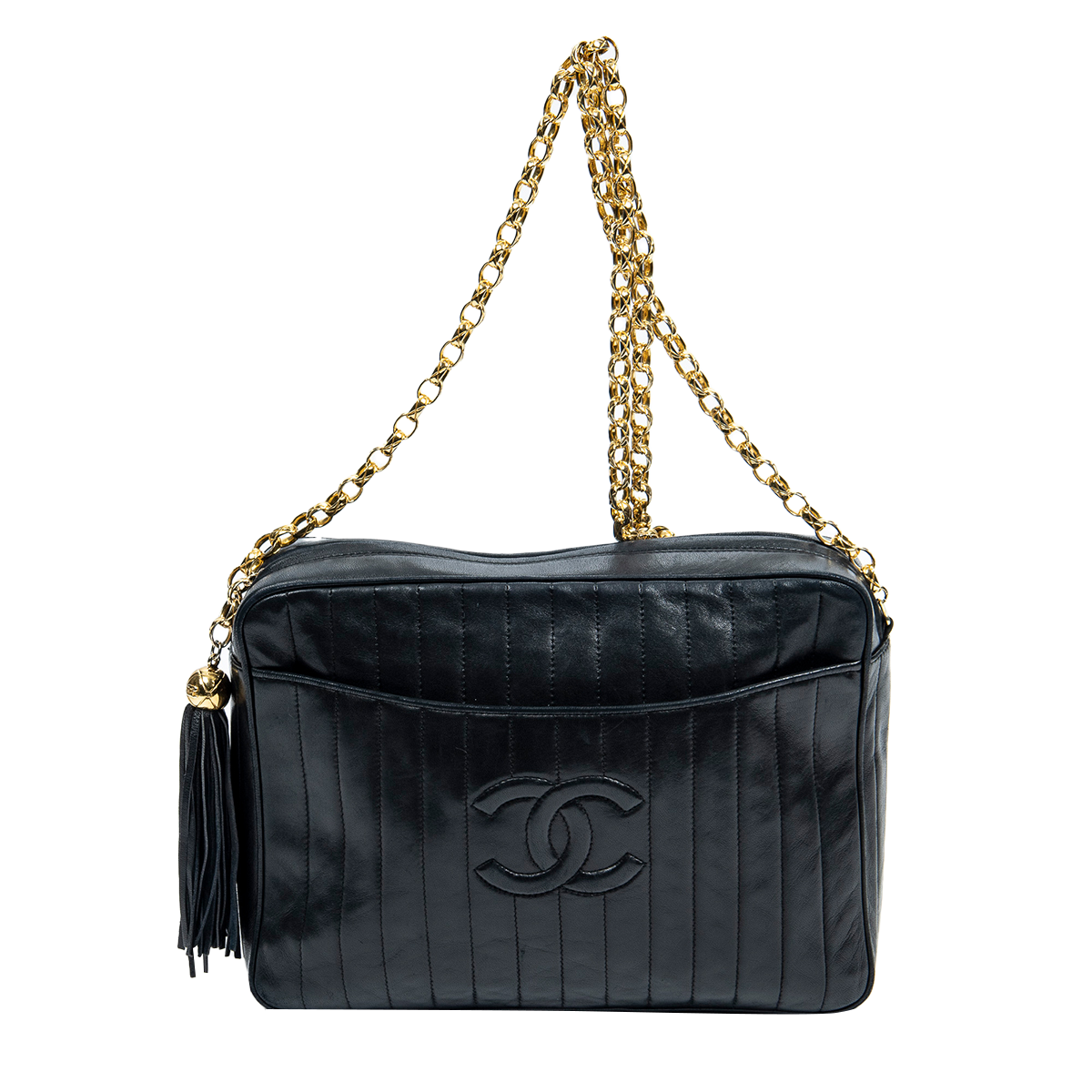 Chanel CC Stripe Tassel Camera Bag