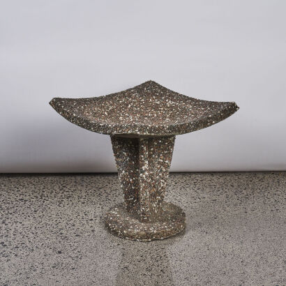 A Mid Century Pebble Bird Bath