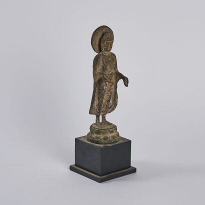 A 20th Century Bronze Buddha Mounted on Pedestal