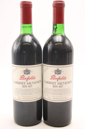 (2) 1990 Penfolds Bin 407 Cabernet Sauvignon, South Australia