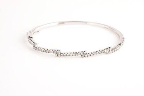 18ct White Gold Diamond Bangle
