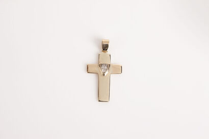9ct Gold Diamond Cross Pendant