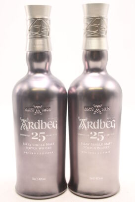 (2) Ardbeg 25 Year Old Single Malt Scotch Whisky, 46% ABV