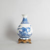 A Chinese Blue and White Bottle Vase with stand, Yuhuchunping (Da Qing Guangxu Nian Zhi Mark)