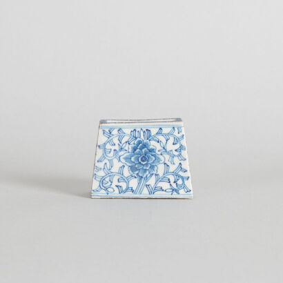 A Chinese Blue and White 'Floral' Censer (with mark and a incised-character at the base)