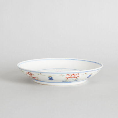 A Chinese Blue and White Enamelled Dish (Da Qing Guangxu Nian Zhi Mark)