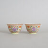 A Pair of Chinese Lime-ground Famille Rose 'Auspicious' Bowls (Da Qing Daoguang Nian Zhi Mark)