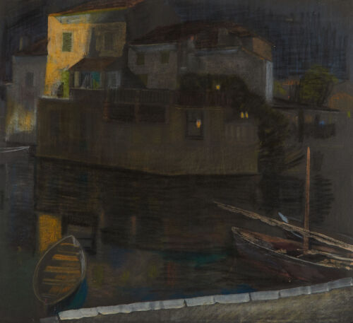 JOHN WEEKS Boats in Moonlight