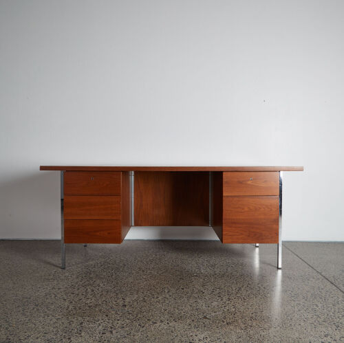 A 1952 Walnut Executive Desk by Florence Knoll for Knoll Associates