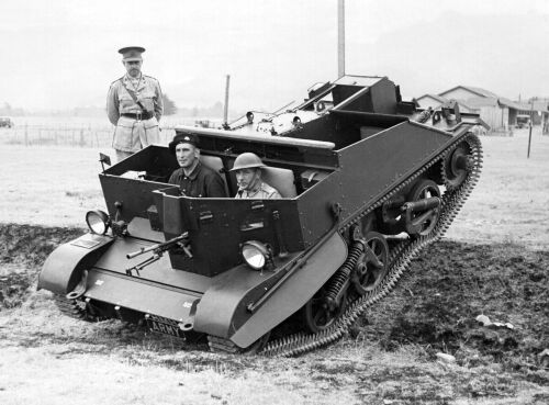 AN ARMOURED BREN GUN CARRIER BEING TESTED AT TRENTHAM CAMP