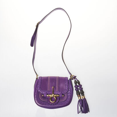 Gucci Purple Leather Snaffle Bit Small Bag