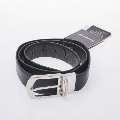 Ermenegildo Zegna Black Leather Belt