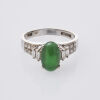 14ct White Gold Traditional Jade and Diamond Dress Ring