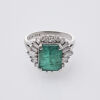 Platinum Emerald and Diamond Ring