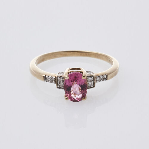 9ct Pink Tourmaline and Diamond Ring