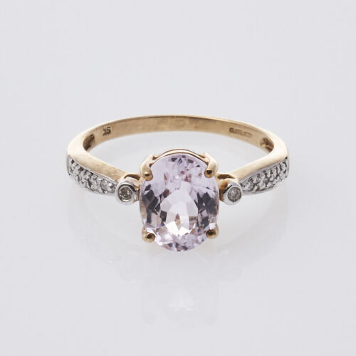 9ct Pink Tourmaline and Diamond Ring