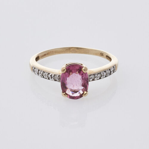 9ct Pink Tourmaline and Diamond Ring