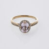 9ct Pink Stone and Diamond Ring