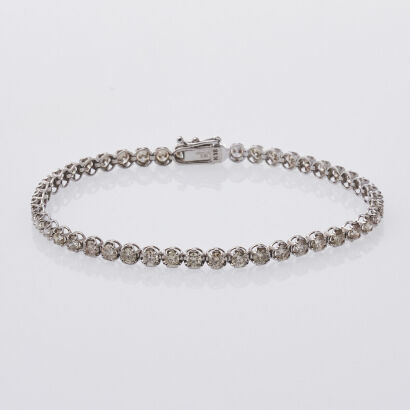 18ct White Gold Diamond Tennis Bracelet