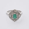 Platinum Emerald and Diamond Ring
