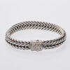 John Hardy Silver Diamond Woven Bracelet