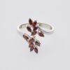 Silver Ring with Orange Stones