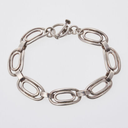 Silver Double Oval Link Bracelet