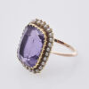 9ct Rose Gold Amethyst and Seed Pearl Ring